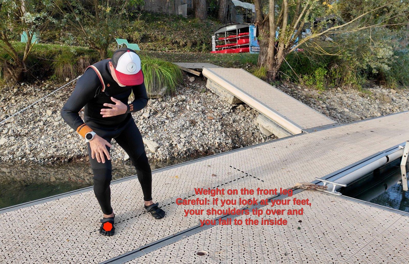 Beginner pumpfoil mistake: looking at your feet tips your shoulders Beginner pumpfoil mistake: looking at your feet tips your shoulders