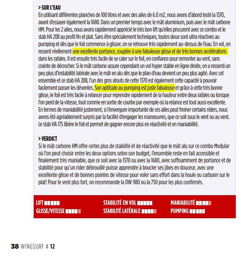 Modular 1370 1680 2b wingsurf mag 12 mai juin 2023