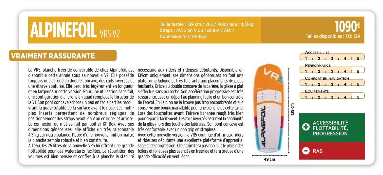 Test review planche alpinefoil vr5 v3